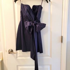 Navy blue French connection dress with front tie bow